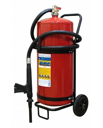 Огнетушитель ПОЖТЕХНИКА ОВП-50(з) МИГ летний (ФторПАВ) на съемн.тележке с перекр. стволом (баллон 62,5 л, ОТВ 50 л) в Абакане Огнетушители Pintop.ru