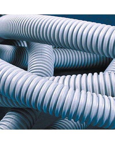 Труба ПВХ гибкая гофрированная д.25 мм, лёгкая без протяжки, 50 м, цвет серый DKC 90925 в Абакане Труба гофрированная Pintop.ru