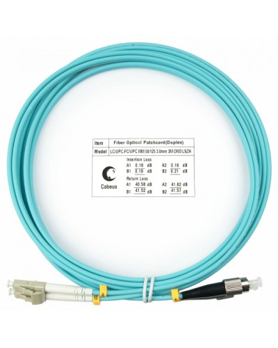 Шнур оптичесикй duplex LC-FC 50/125 MM OM3 3 м LSZH Cabeus FOP-50-LC-FC-3M в Абакане Патч-корды оптические Pintop.ru