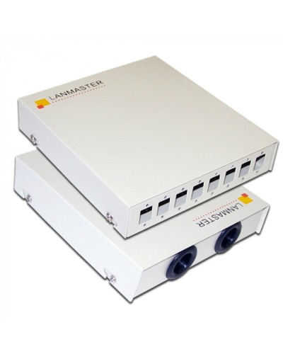 Кросс оптический настенный, металлический, на 8 SC адаптеров LANMASTER (LAN-FOBM-WM-8SC) в Абакане Кросс оптический Pintop.ru