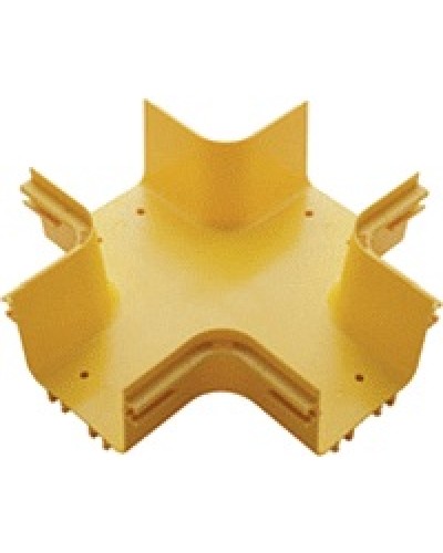 Х-соединитель оптического лотка 120 мм, желтый LANMASTER LAN-OT120-XT в Абакане Аксессуары для кабель-канала Pintop.ru