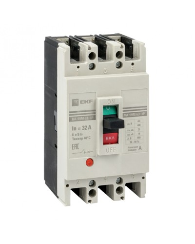 Выключатель автоматический ВА-99М 63/16А 3P 5In 25кА EKF PROxima (mccb99-3P5In63-16m) в Абакане Электротехническое оборудование Pintop.ru