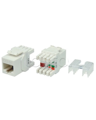 Вставка Keystone Jack RJ-45(8P8C) Hyperline KJ8-8P8C-C5e-180-WH в Абакане Модули Keystone Pintop.ru