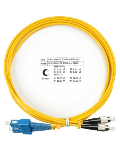 Шнур оптический duplex SC-FC 9/125 sm 2м LSZH Cabeus FOP(d)-9-SC-FC-2m в Абакане Патч-корды оптические Pintop.ru