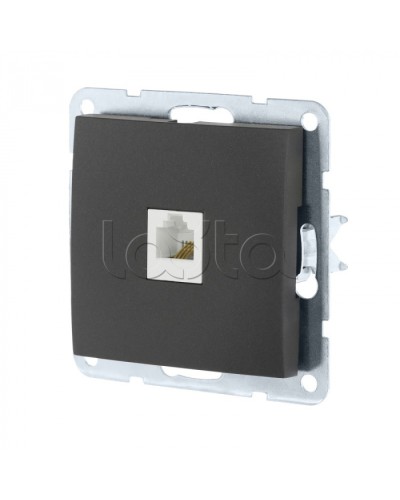 Розетка телефонная RJ-12 с накладкой (черный бархат) LK60 Экопласт (865508-1) в Абакане Розетки компьютерные и телефонные Pintop.ru