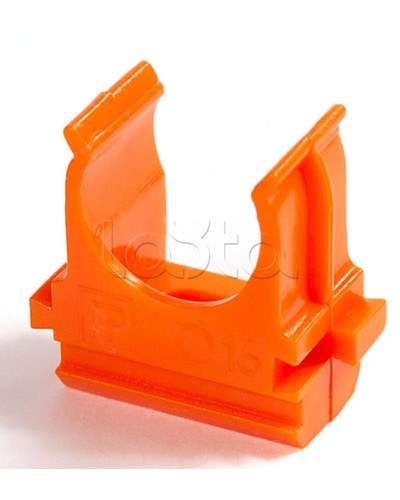 Крепёж-клипса для труб АБС-пластик оранжевая д20 в малой упаковке (10шт/1000шт уп/кор) Промрукав (PR13.0067) в Абакане Держатели, клипсы, скобы Pintop.ru