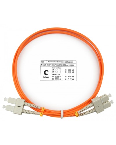 Шнур оптический duplex SC-SC 62,5/125 mm 1,5м LSZH Cabeus FOP-62-SC-SC-1,5m в Абакане Патч-корды оптические Pintop.ru