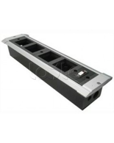 Блок настольный встраиваемый, с выключателем нагрузки на 4 модуля (45х45мм) для креп. к столу (алюмин) Экопласт 70324 в Абакане Аксессуары для кабель-канала Pintop.ru
