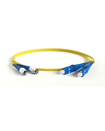 Патч-корд волоконно-оптический одномодовый SM 9/125 (OS2), SC/UPC-FC/UPC, 2.0 мм, duplex, LSZH, 30 м Hyperline FC-D2-9-FC/UR-SC/UR-H-30M-LSZH-YL в Абакане Патч-корды оптические Pintop.ru