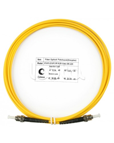 Патч-корд волоконно-оптический SM 9/125 simplex ST-ST LSZH (3 м) Cabeus FOP(s)-9-ST-ST-3M в Абакане Патч-корды оптические Pintop.ru