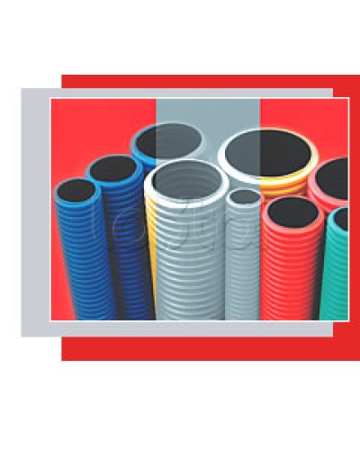 NR110 Двустенная труба ПНД жёсткая, тип 750, SN16, D110мм (1шт=5,7м) цвет красный Экопласт (80110-57) в Абакане Труба гофрированная Pintop.ru