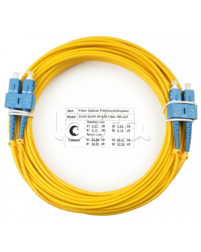 Шнур оптический duplex SC-SC 9/125 sm 15м LSZH Cabeus FOP(d)-9-SC-SC-15m в Абакане Патч-корды оптические Pintop.ru