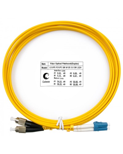 Шнур оптический duplex LC-FC 9/125 sm 3м LSZH Cabeus FOP(d)-9-LC-FC-3m в Абакане Патч-корды оптические Pintop.ru