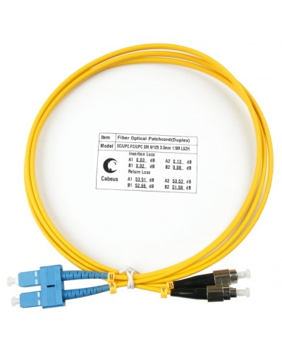 Шнур оптический duplex SC-FC 9/125 sm 1,5м LSZH Cabeus FOP(d)-9-SC-FC-1,5m в Абакане Патч-корды оптические Pintop.ru
