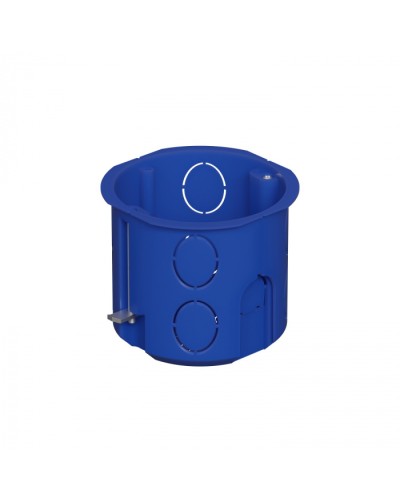 Коробка установочная для г/к D68x62мм с металл. лапками, без галогена, цвет синий IP20 Экопласт (44665HF) в Абакане Распределительные коробки Pintop.ru