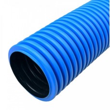 Труба гофрированная двустенная ПНД жесткая тип 750 (SN14) синяя д125 6м (36м/уп) Промрукав (PR15.0078)