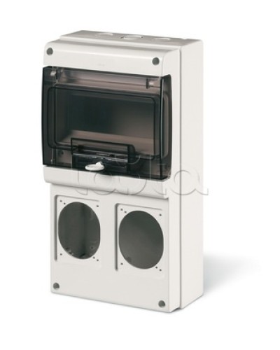 Корпус на 8 модулей и 2 поста с основанием 70х87 мм. Тип M340 DKC DIS6722300 в Абакане Аксессуары для стоек и шкафов Pintop.ru