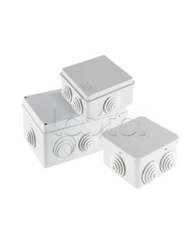 Экопласт JBS080 Коробка распред. о/п, 85х85х40мм 6 вых.,IP44 белый в Абакане Распределительные коробки Pintop.ru