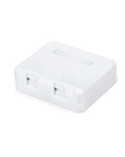 Корпус настенной розетки для установки 2-х вставок типа Keystone Jack, белый в Абакане Коммутационные изделия Pintop.ru