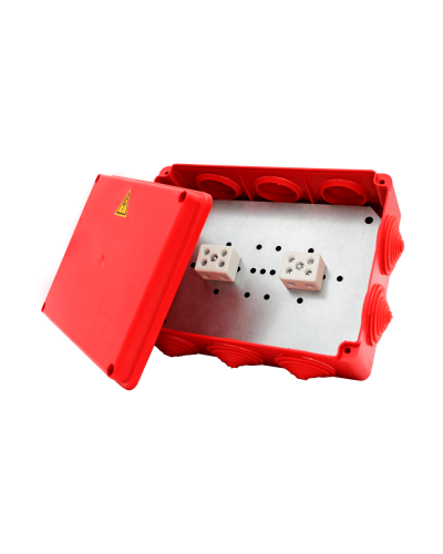 Коробка распределительная огнестойкая КРОПС-П5, IP54, габаритные размеры 190х140х70 мм, для кабелей сечением до 10-16 мм2, 12 клемм КМ-Профиль (FRJB-KM-P5-10-12-КРОПС-IP54) в Абакане Распределительные коробки Pintop.ru