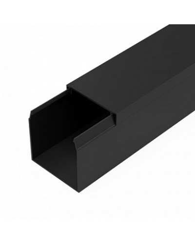 Кабель-канал черный 2-й замок в п/э 40х40 мм (24 м/уп) Промрукав (PR03.0216) в Абакане Огнестойкие кабельные линии Pintop.ru